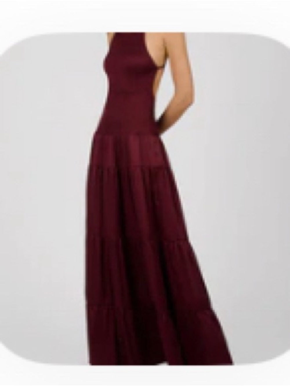 Women's Sleeveless Tiered Maxi Dress - Burgundy
